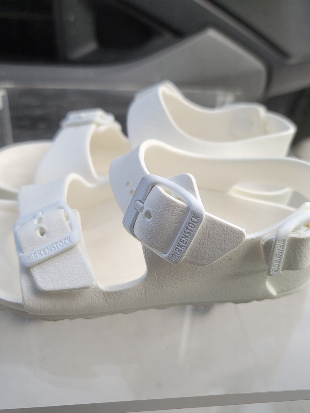 Birkenstock Kids White Two-Strap Sandals SIZE 28